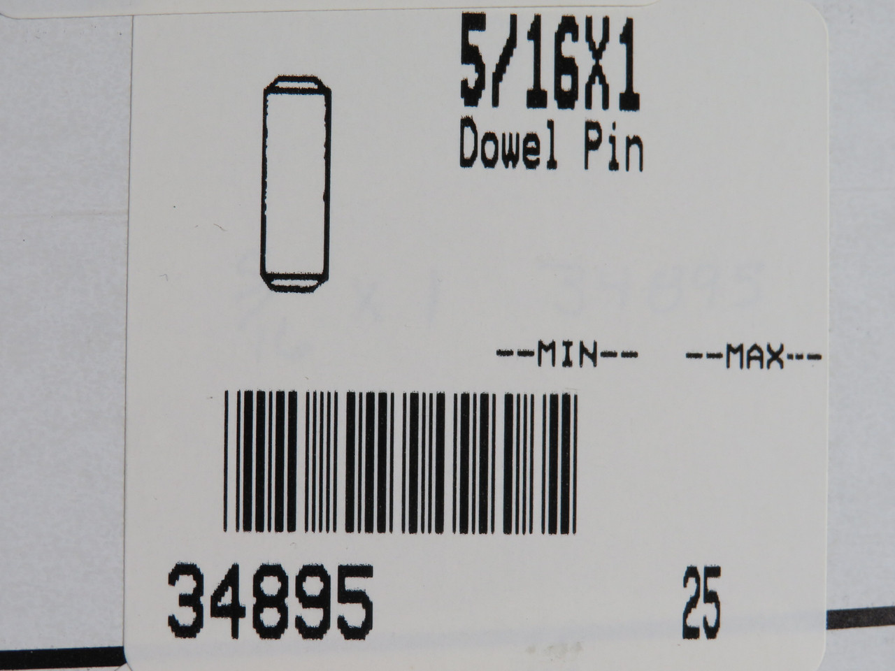 Barnes 34895 Steel Dowel Pin 5/16" x 1" Lot of 7 NOP