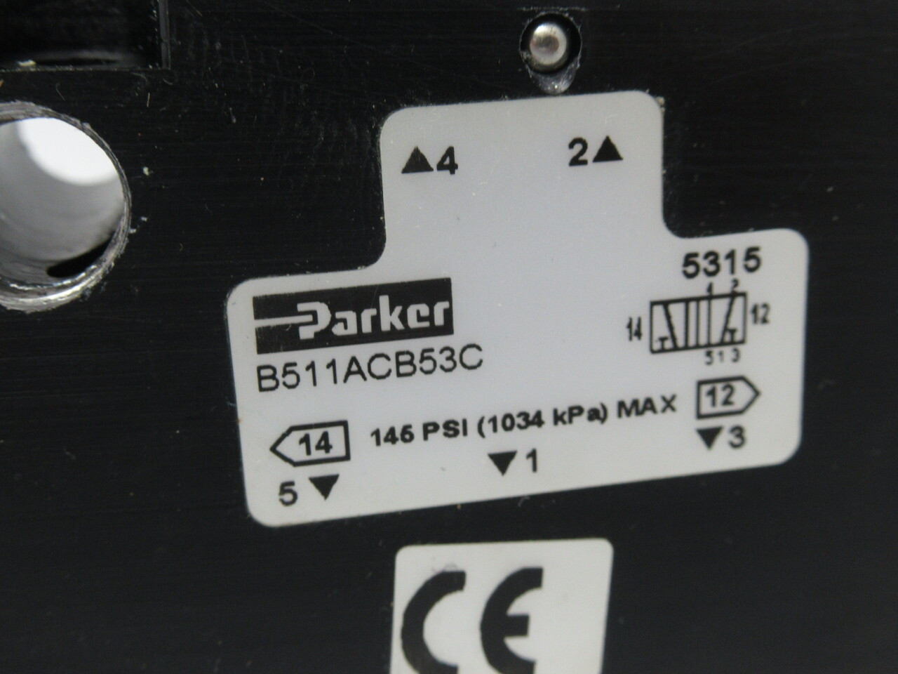 Parker B511ACB53C Single Solenoid Electric Over Air Valve 4Way 1/4" NPT USED