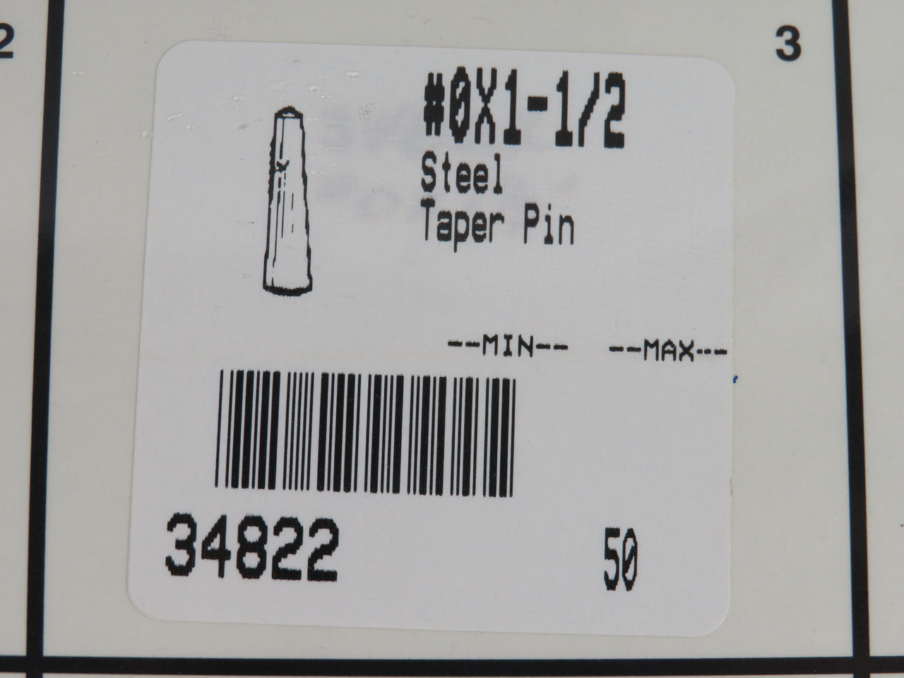 Barnes 34822 Steel Taper Pin #0 x 1-1/2" *Staining* Lot of 18 NOP