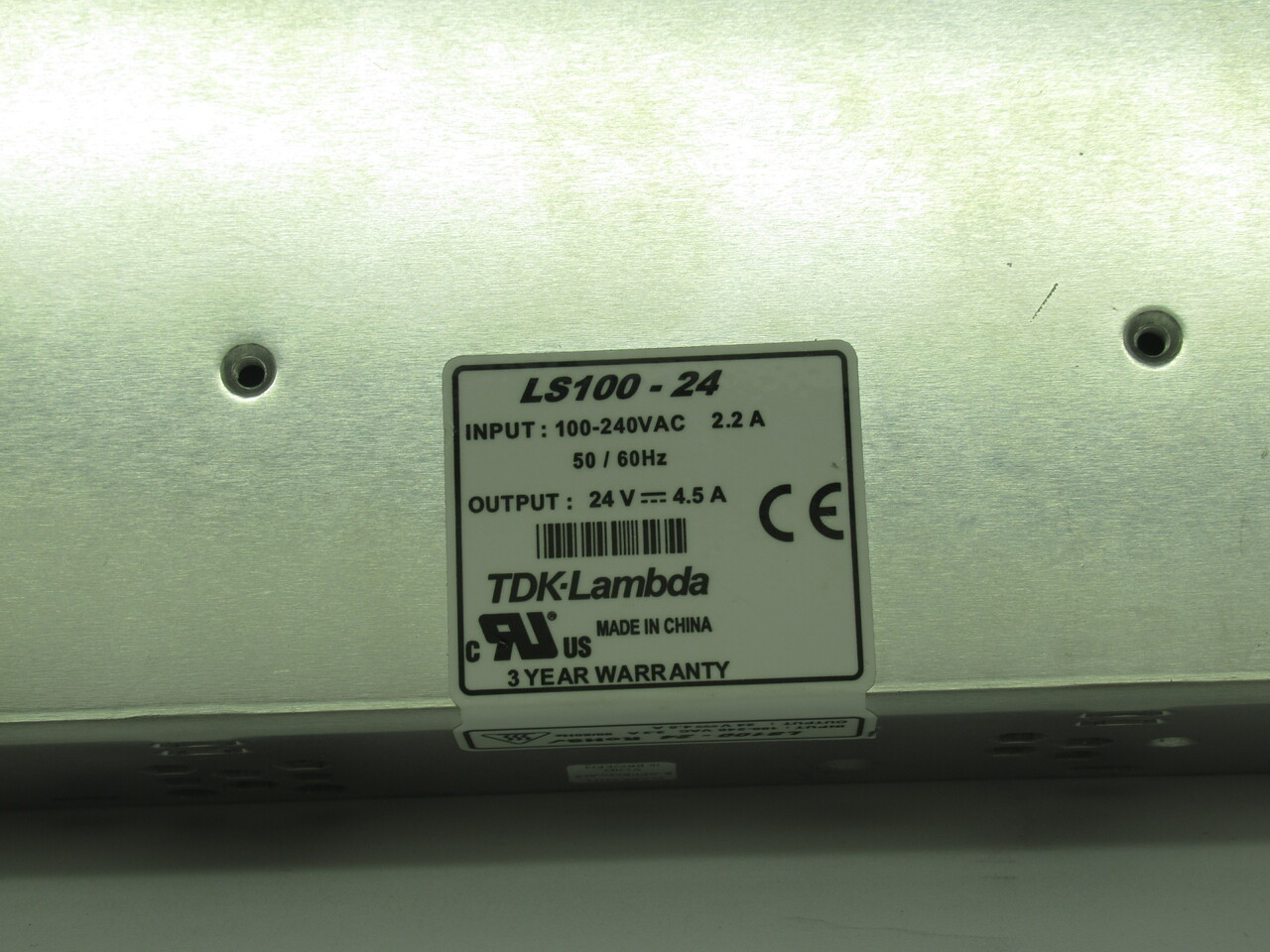 Lambda LS100-24 Power Supply In. 100-240VAC 2.2A 50/60Hz Out. 24VDC@8.5A NOP
