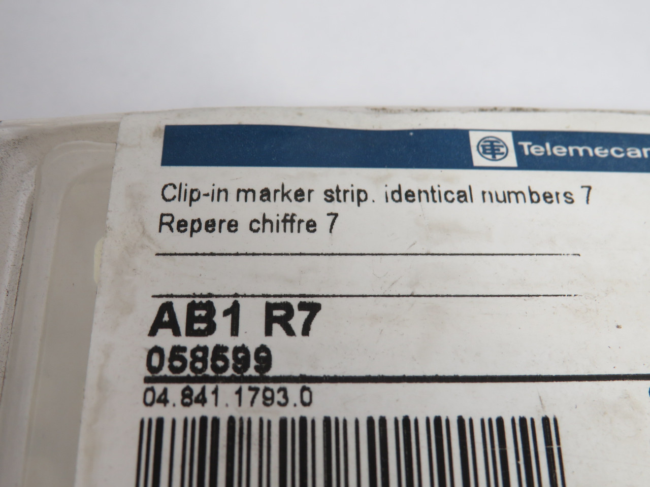 Telemecanique AB1-R7 Clip-In Marker Strip *7* 04.841.1793.0 58599 26-Pack NEW