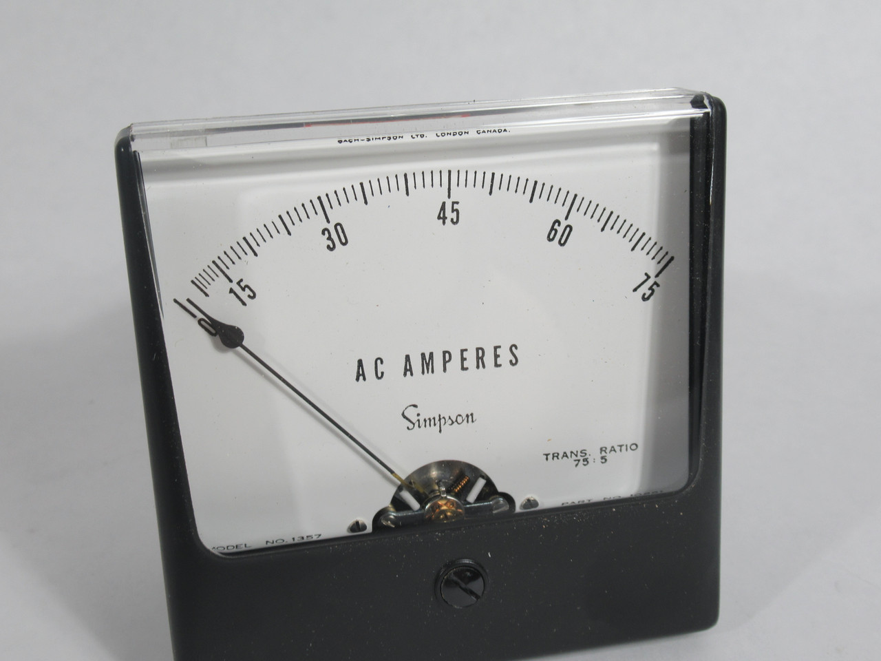 Bach-Simpson 03211 Panel Meter 0-75AC Amp 75:5 Trans. Ratio NEW