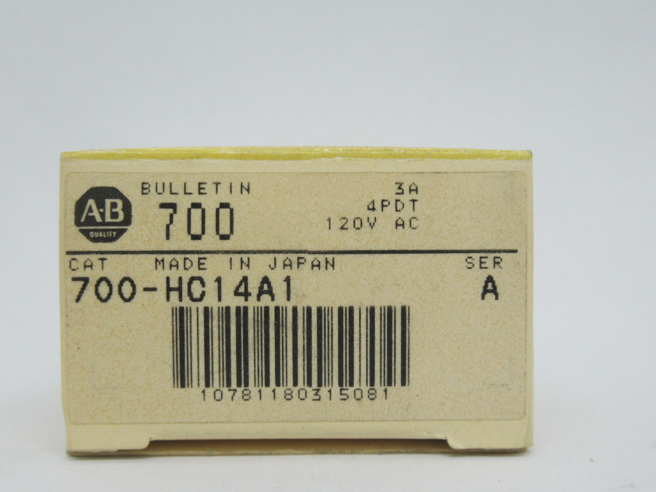 Allen-Bradley 700-HC14A1 Relay Series A 120VAC 50/60Hz 1/10HP 3A 14-Pin NEW