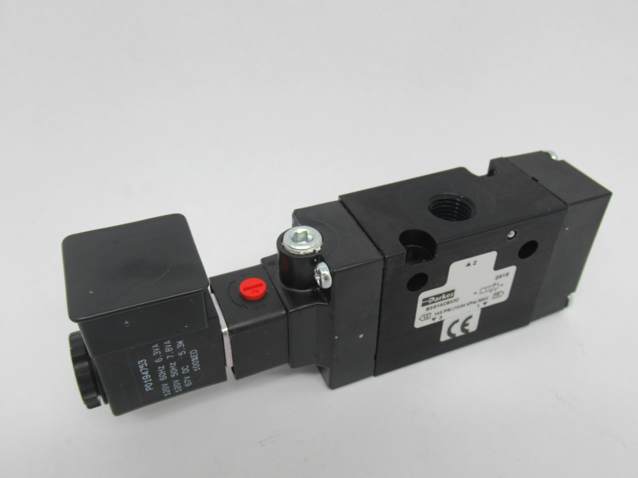 Parker B5G1ACB53C 2-Pos. Solenoid Valve 1/4" 120V@60Hz 110V@50Hz 145 psi NOP