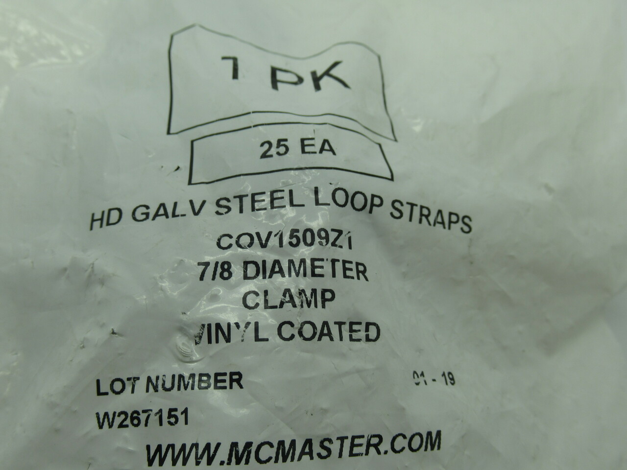 McMaster COV1509Z1 7/8" Diameter Clamp *Lot of 7/ Damaged Bag* NWB