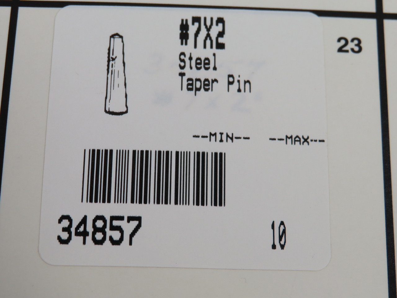 Barnes 34857 Steel Taper Pin #7 x 2" Lot of 10 NOP