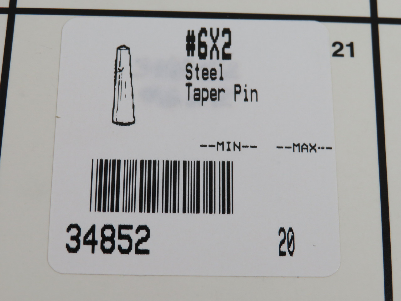Barnes 34852 Steel Taper Pin #6 x 2" Lot of 3 NOP