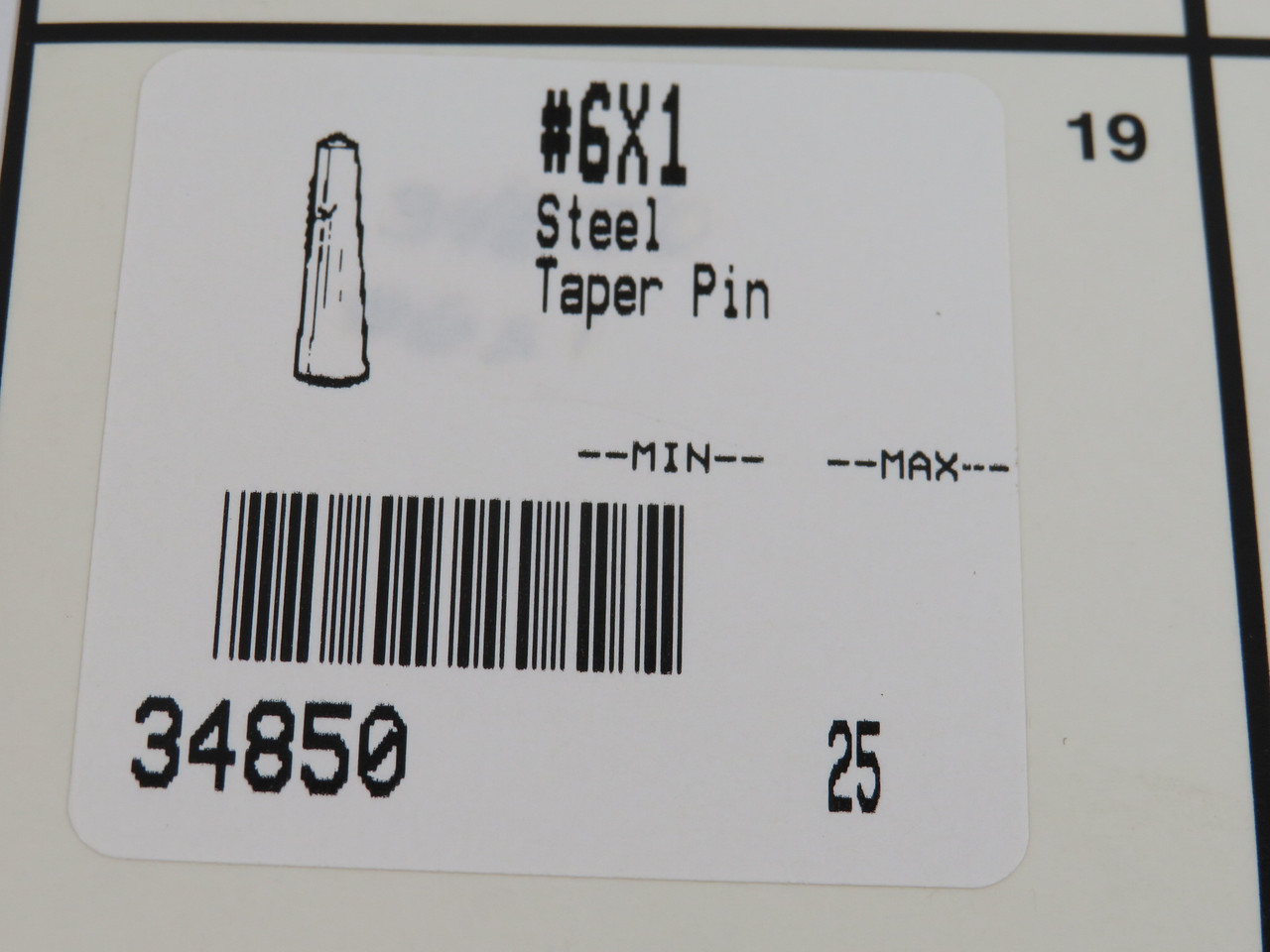 Barnes 34850 Steel Taper Pin #6 x 1 Lot of 11 NOP