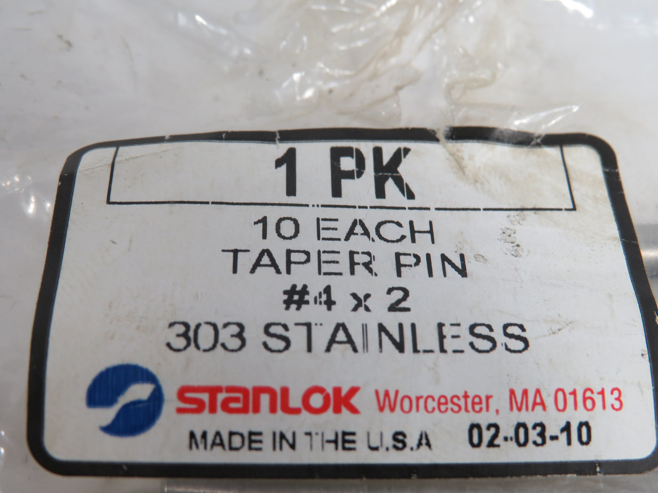 Stanlok Stainless Steel Taper Pin #4 x 2" *Open Bag* 5-Pack NWB