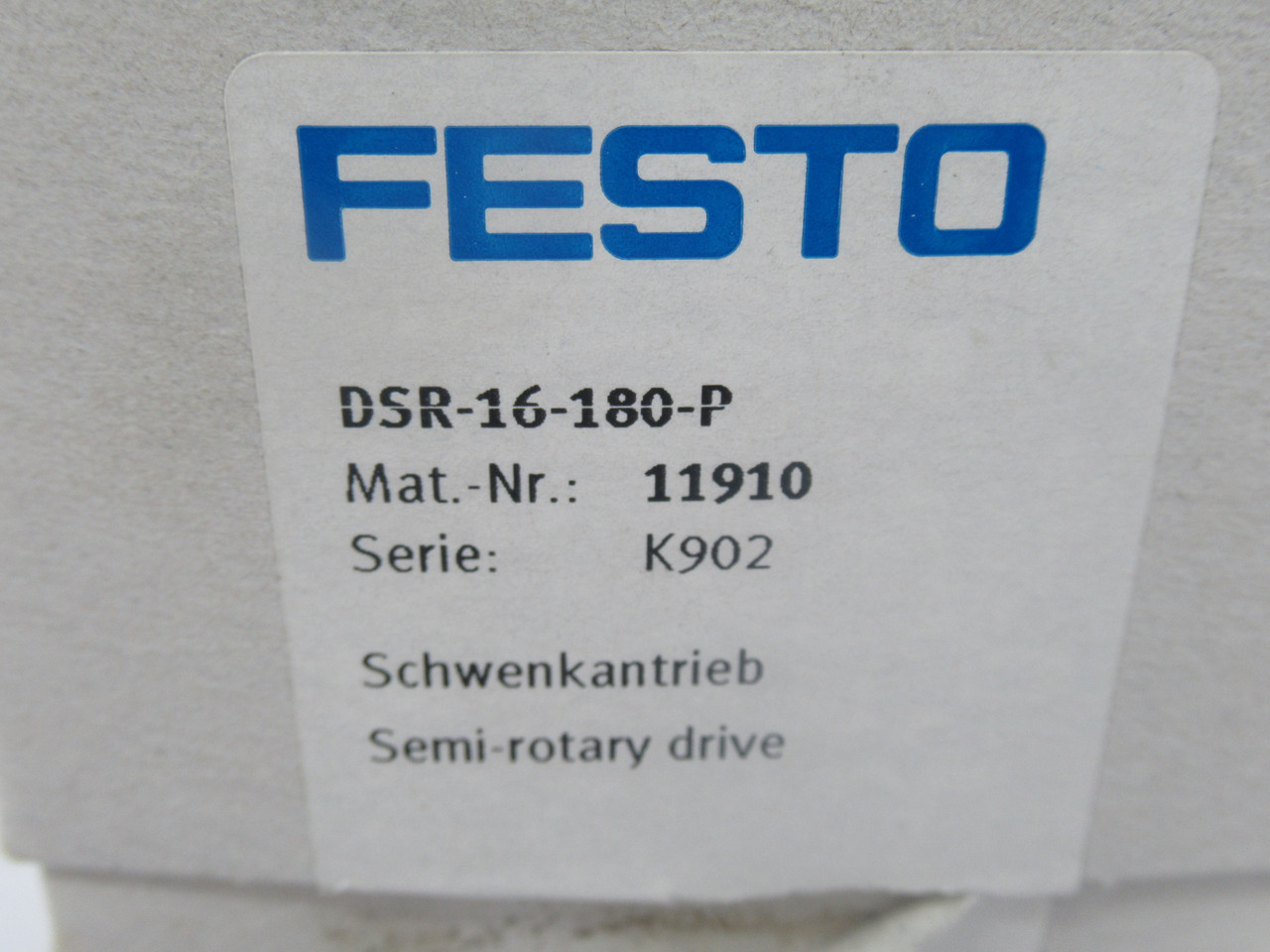 Festo 11910 DSR-16-180-P Vane Semi-Rotary Drive Size 16 0-180DEG 2-8 bar NEW