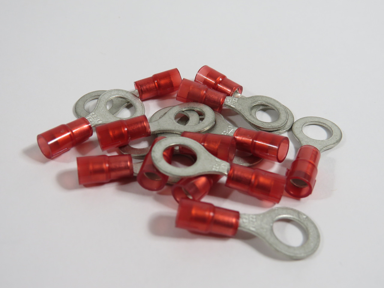 Generic Insulated Ring Tongue Terminal 22-18AWG 1/4" M6 Stud Lot of 13 NOP