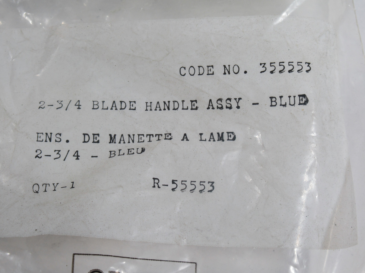 Crane 355553 2-3/4" Blade Handle Assembly (Blue) *RIPPED BAG* NWB
