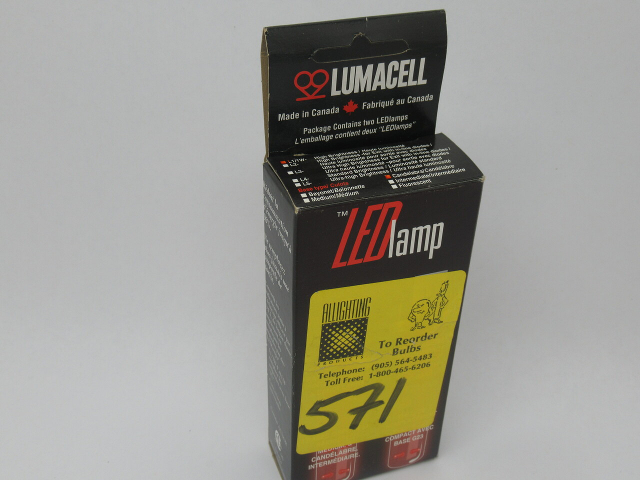 Lumacell L1/1W-C LED Lamp for Exit Sign 0.8W 120VAC 60Hz 2-Pk *Damaged Box* NEW