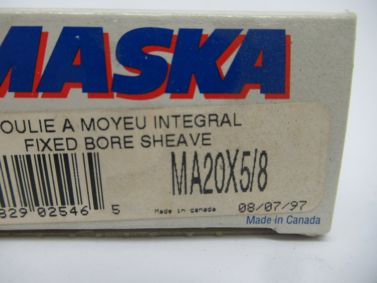 Maska MA20X5/8 Fixed Bore Sheave 5/8" Bore Cast Iron NEW