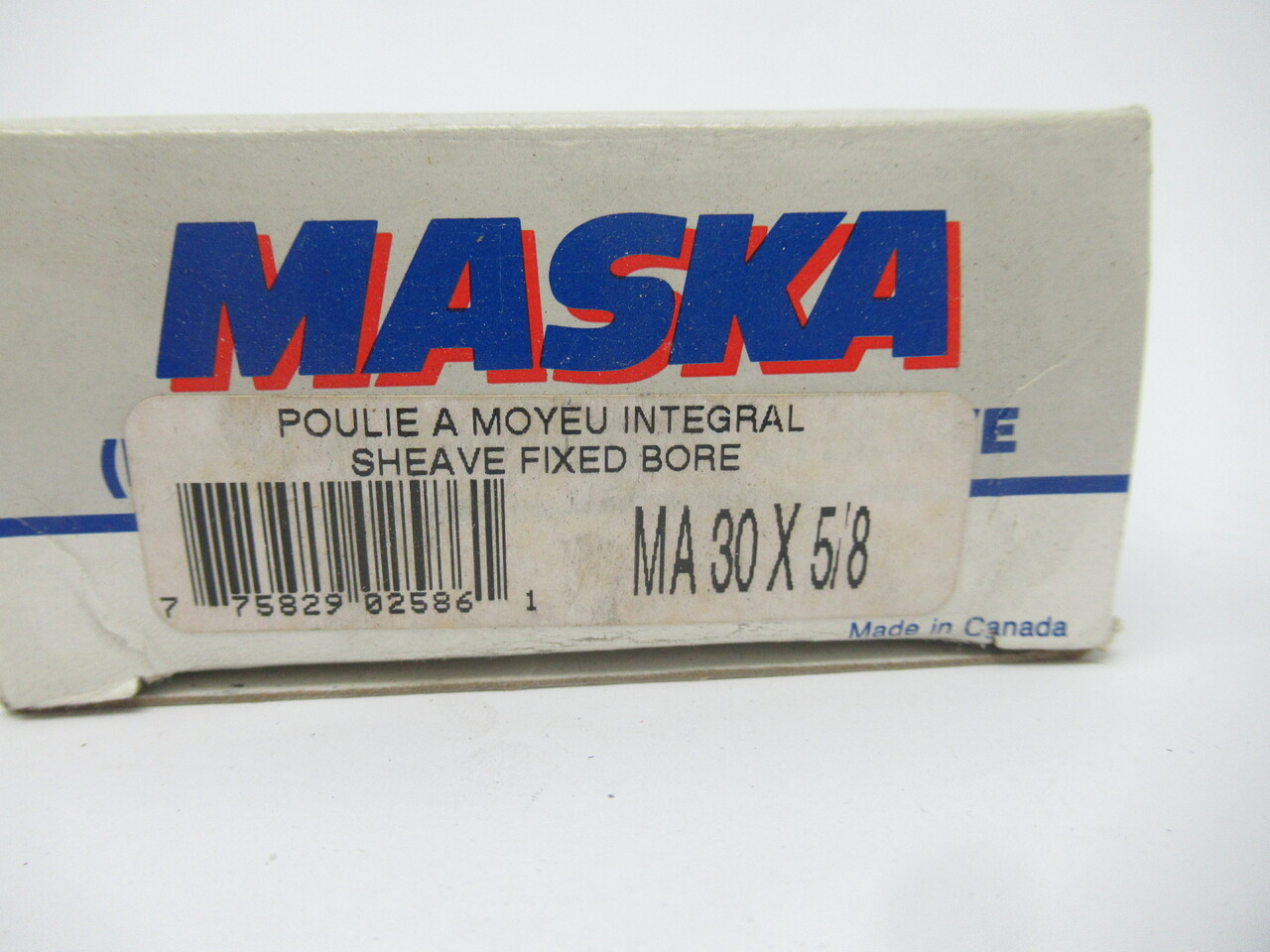 Maska MA30X5/8 Fixed Bore Sheave 3/4" Bore Cast Iron NEW