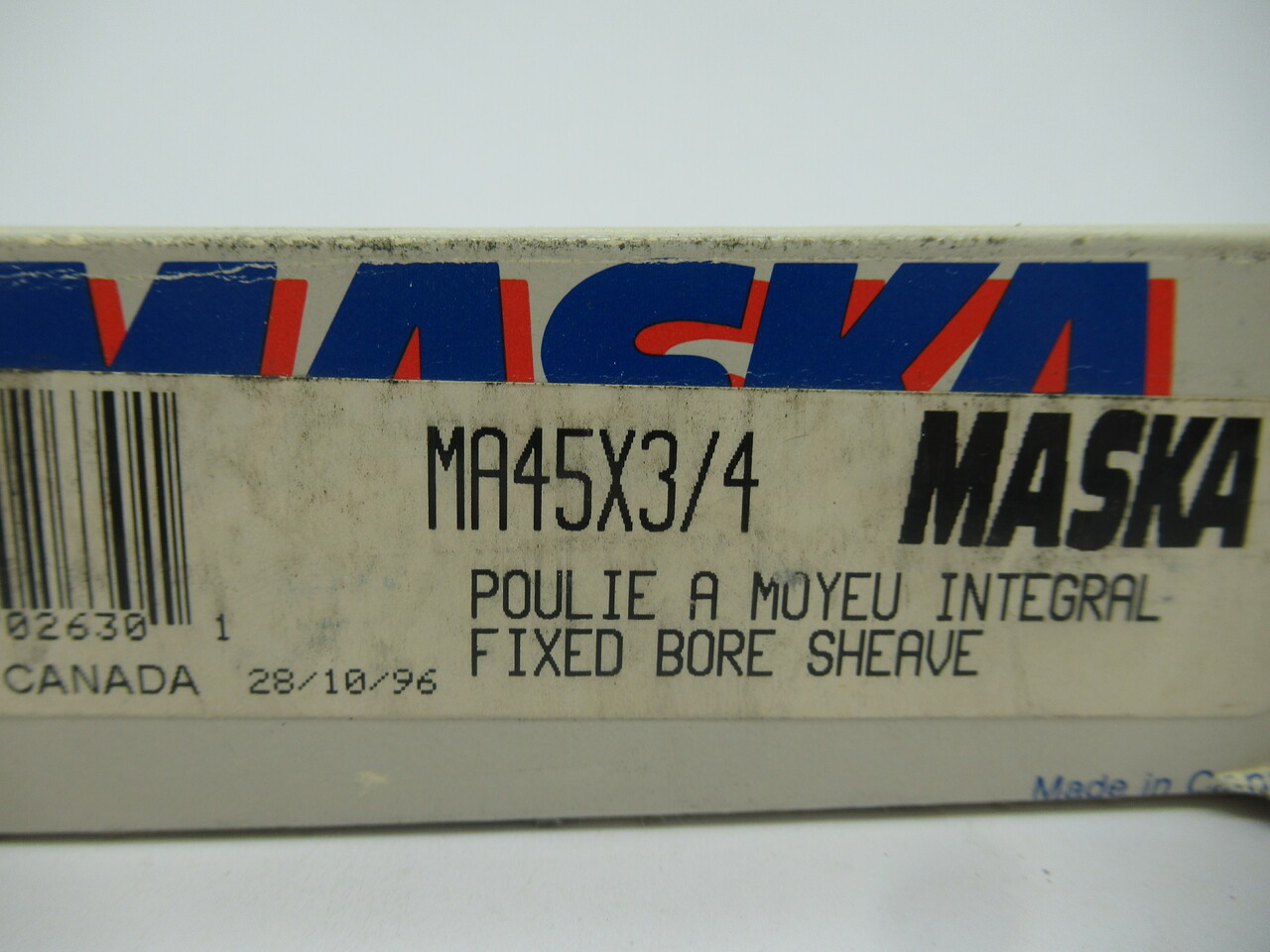 Maska MA45X3/4 Fixed Bore Sheave 3/4" Bore Cast Iron NEW