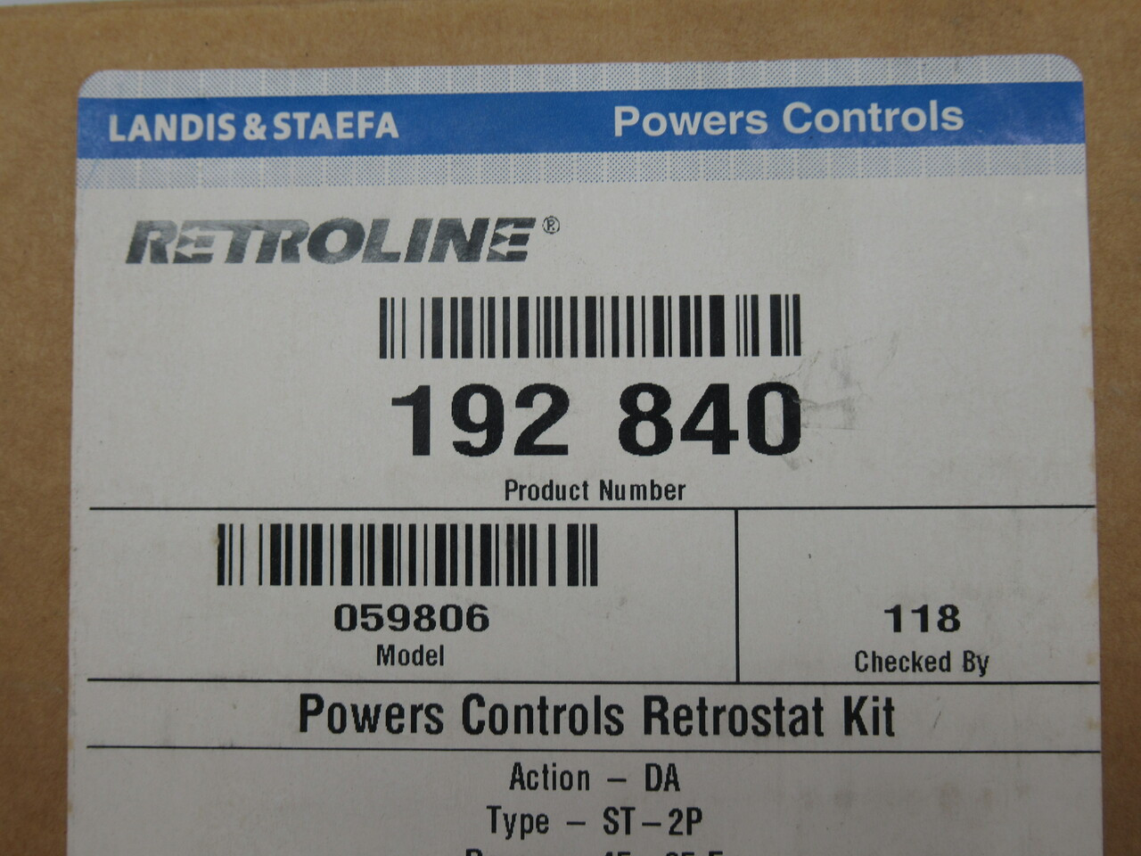 Landis & Staefa 192-840 Power Controls Pneumatic Room Retrostat Model 059806 NEW