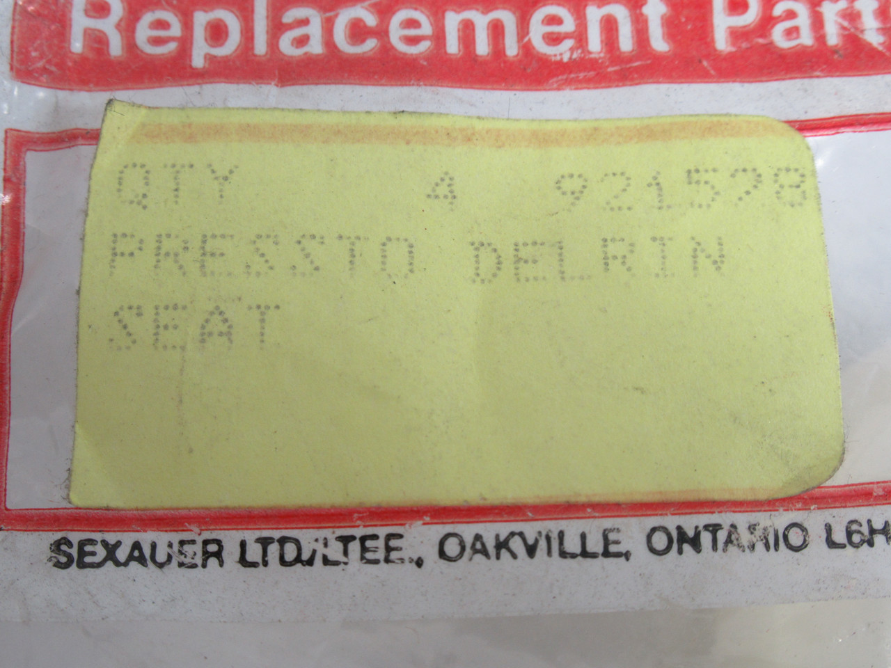 Sexauer 921528 Presto Delrin Seat *LOT OF 4* NWB