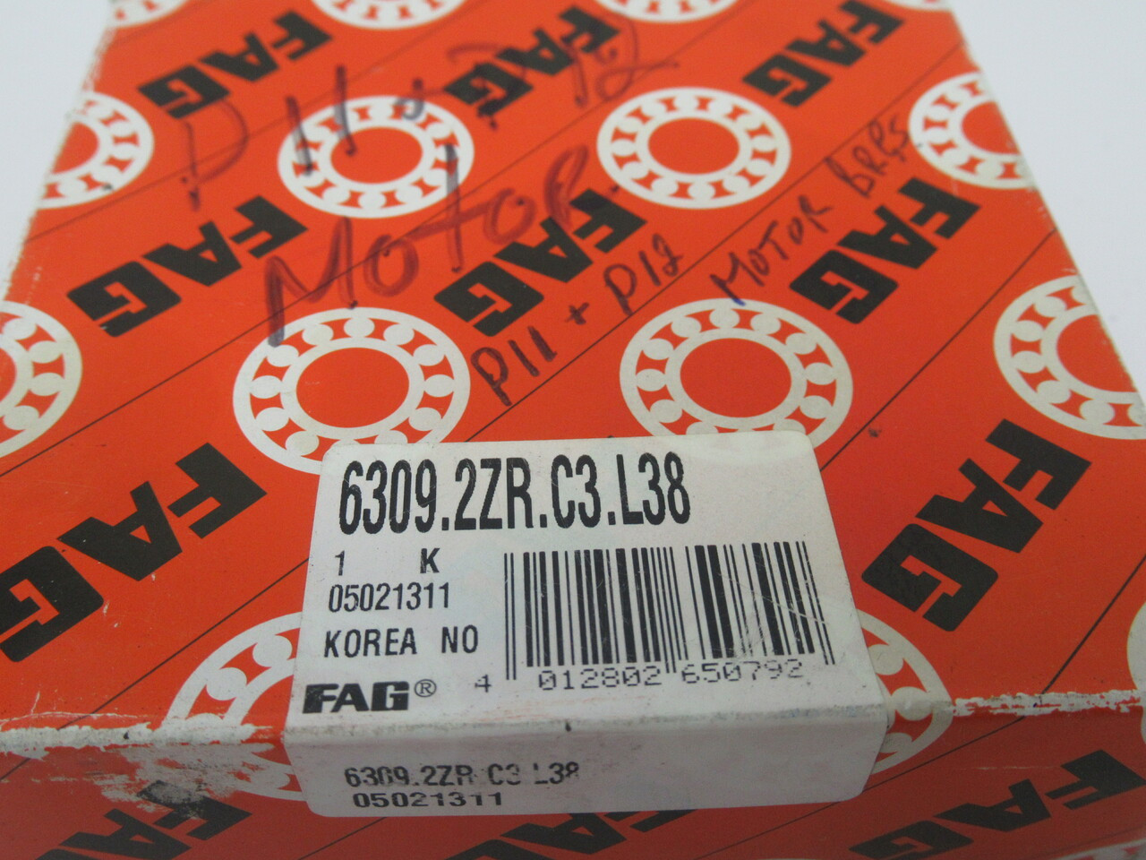 Fag 6309.2ZR.C3.L38 Deep Groove Ball Bearing 45x100x25mm NEW