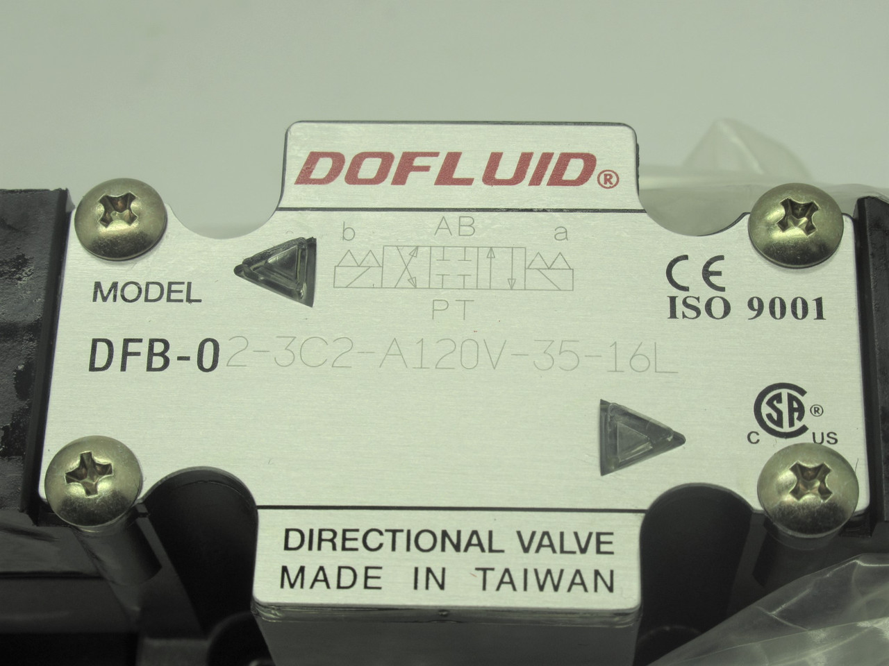 Dofluid DFB-02-3C2-A120V-35-16L Directional Control Valve 120VAC 50/60Hz NEW