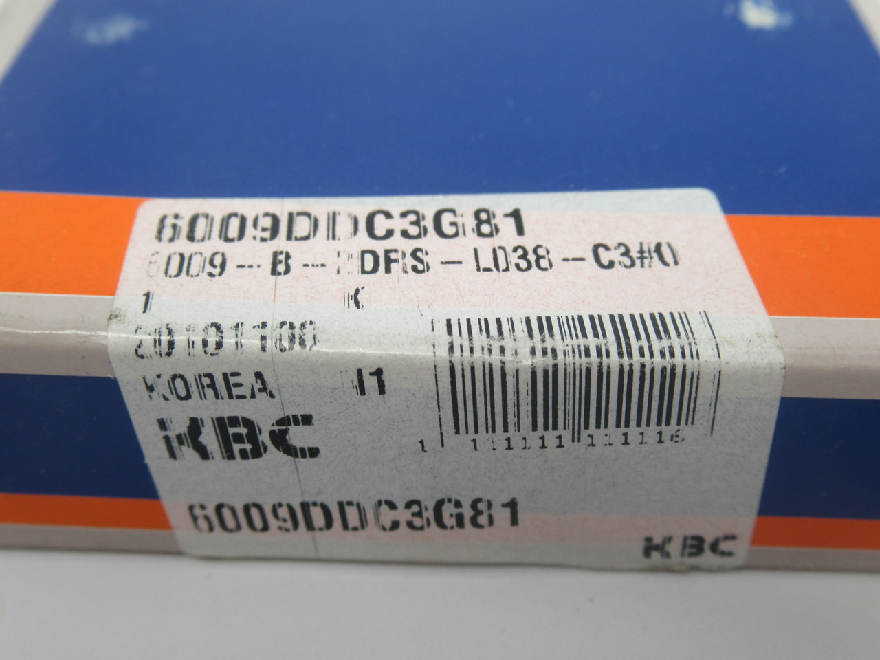 KBC 6009DDC3G81 Deep Groove Ball Bearing 45mm Bore 74mm Housing 16mm Width NEW