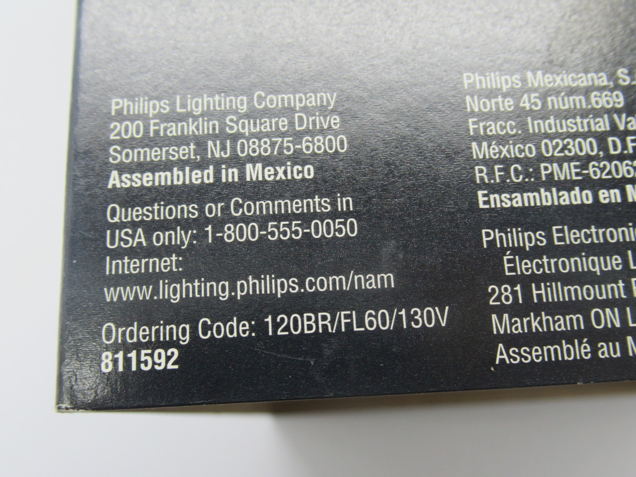 Philips 120BR/FL60/130V 811592 Indoor Flood Lamp 120W 130V 2000Hrs. 5"Dia. NEW