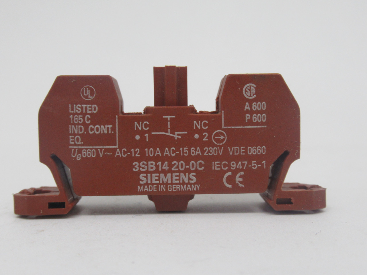 Siemens 3SB1420-0C Contact Block 1N.C 230V USED