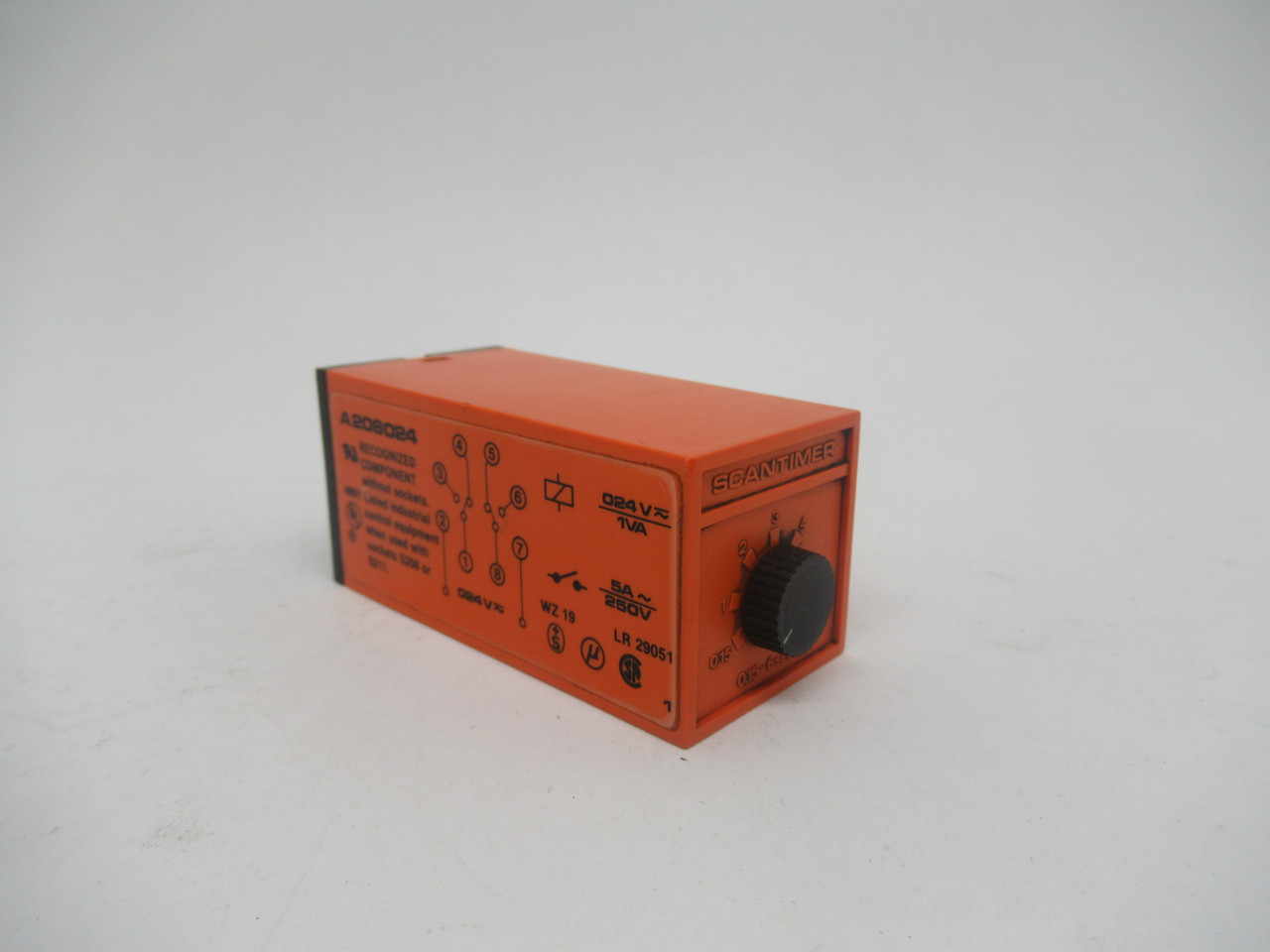 Scantimer A208024006 Relay 24V 5A @ 250V 0.15-6Sec USED