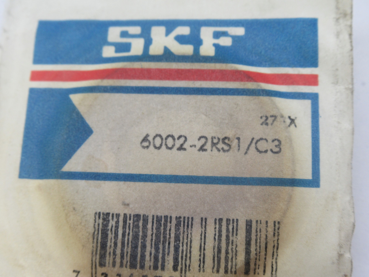 SKF 6002-2RS1/C3 Deep Groove Ball Bearing 15mm B x 32mm OD x 9mm W STAINED NWB