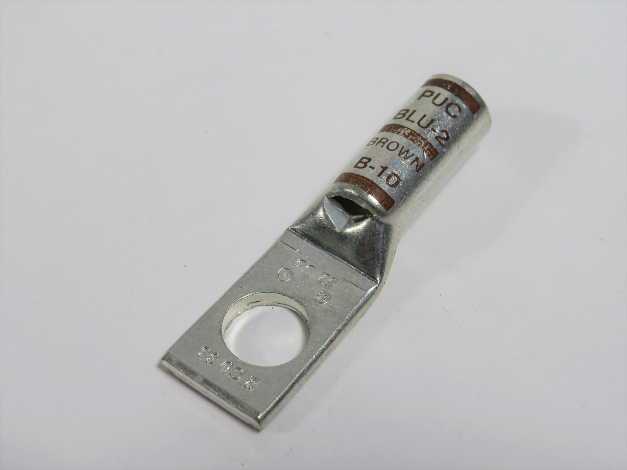 Penn-Union BLU-2S2 Copper Crimp Lug 1-Hole 3/8" 2 Str B-10 Brown Lot of 6 NOP
