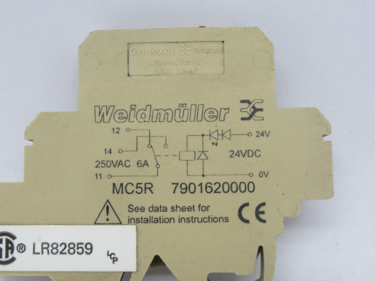 Weidmuller 7901620000 MC5R Single Channel Change-Over Relay 24VDC 6A 250VAC USED