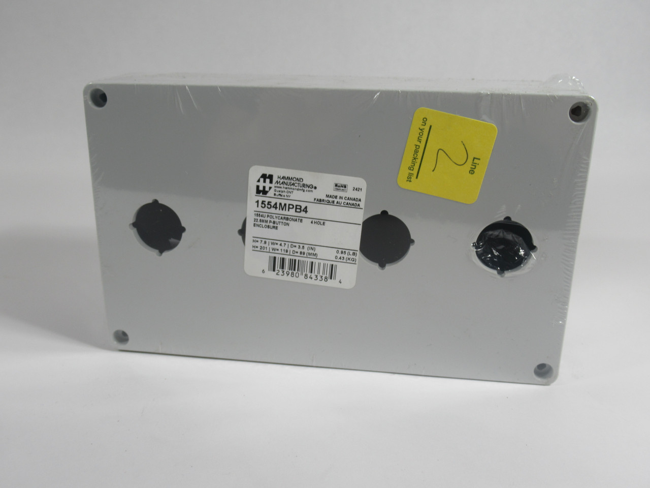 Hammond 1554MPB4 Four Push Button Enclosure 22.5mm NEW