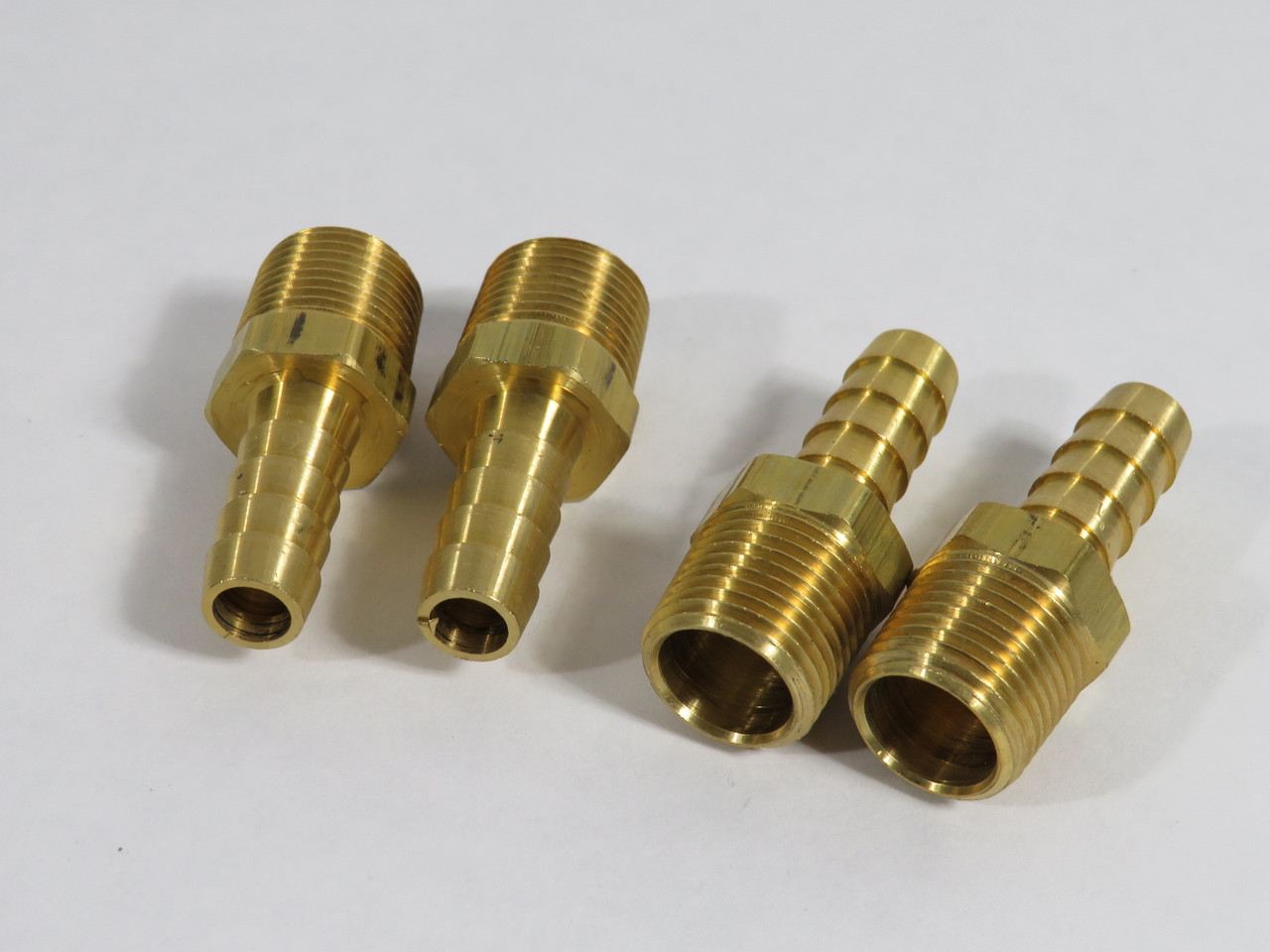 Generic Brass Barb Fitting 3/8" Hose ID x 3/8" Male NPT Lot of 4 NOP