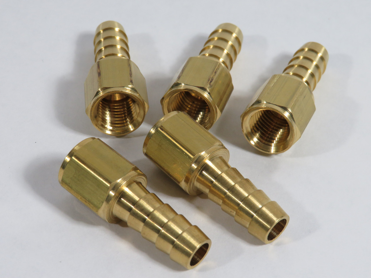 Generic Brass Barb Fitting 3/8" Hose ID x 1/4" Female NPT Lot of 5 NOP
