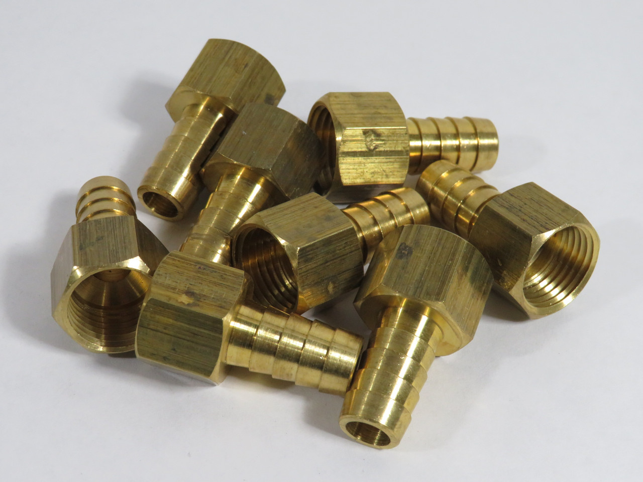 Generic Brass Barb Fitting 1/2" Hose ID x 1/2" Female NPT Lot of 8 NOP