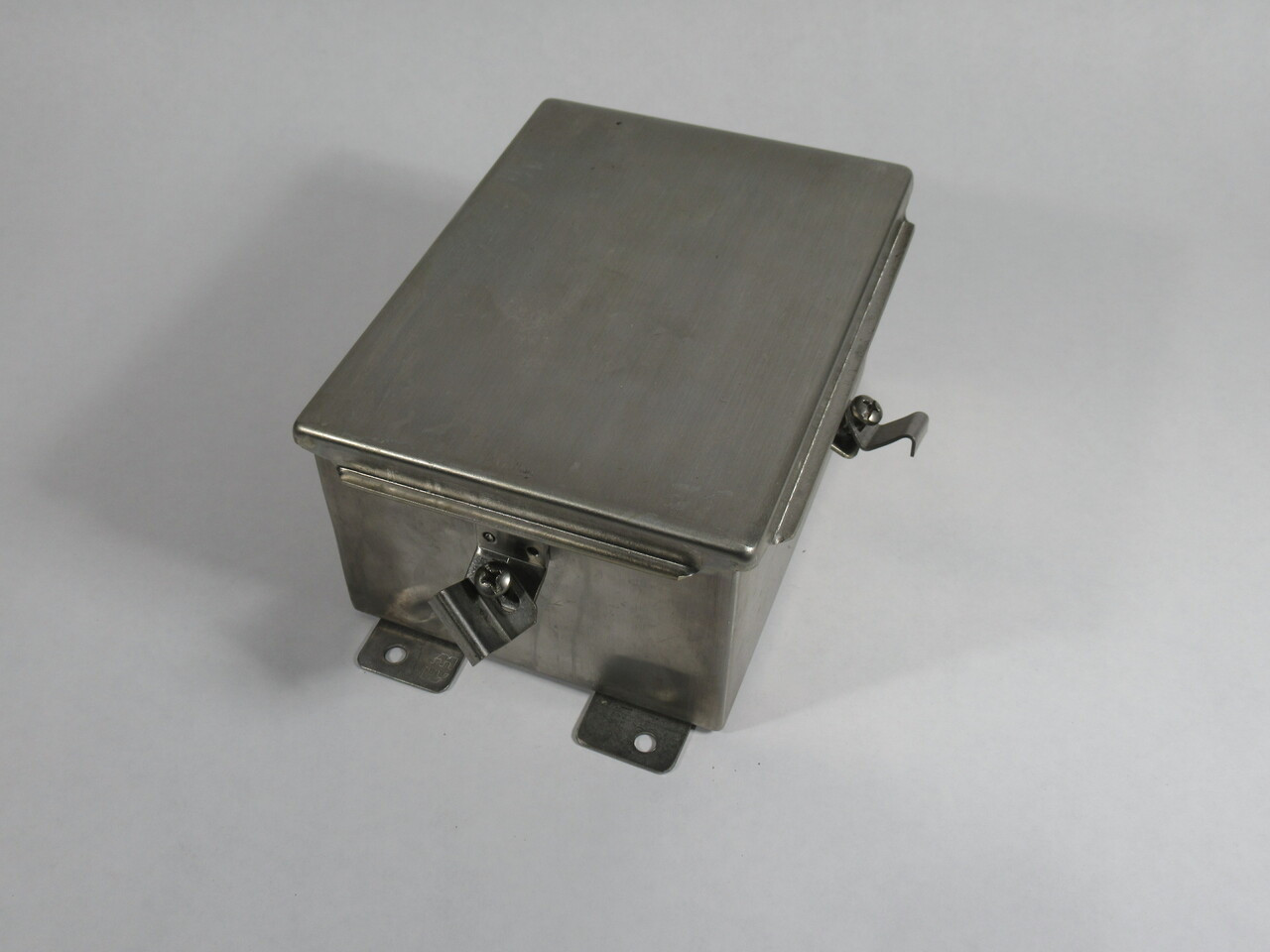 Hammond 1414N4PHSSG4 Junction Box w/ Hinge Cover and Panel 8" x 6"x 4" USED