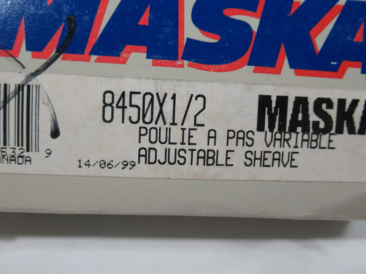 Maska 8450X1/2 Adjustable Sheave 1/2" Bore x 4.75" OD SHELF WEAR NEW