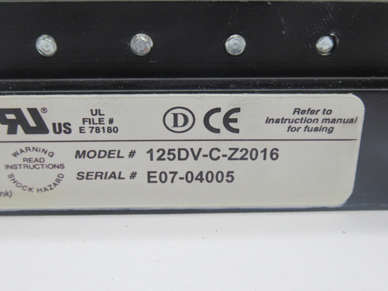 Dart Control 125DV-C-Z2016 Speed Control Drive 120-240VAC 50/60Hz 5.5Amp USED