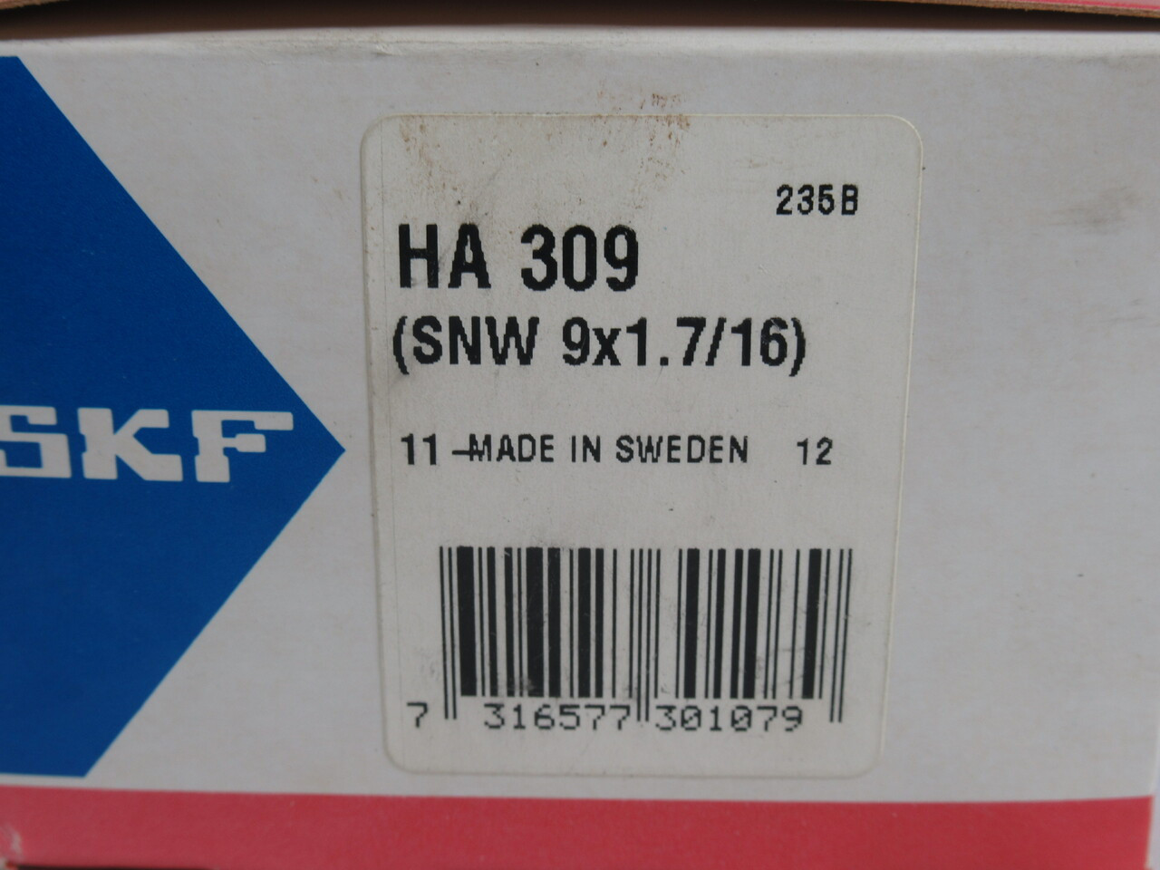 SKF HA309 Adapter Sleeve 36.513mm B x 65mm OD x 39mm W NEW