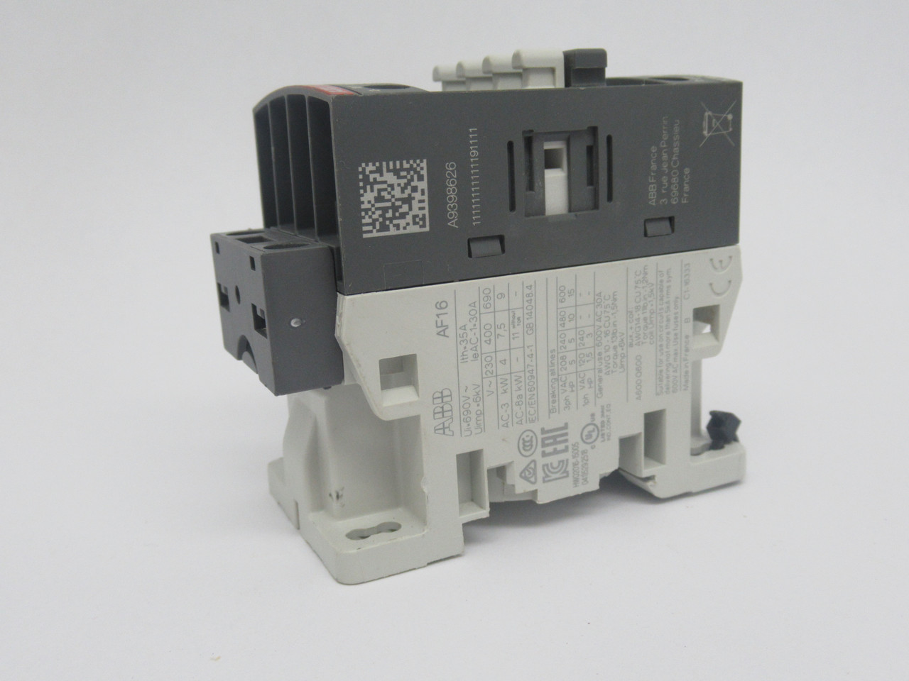 ABB AF16-30-10-13 Contactor 100-250VDC 50/60Hz 18Amp 9KW USED