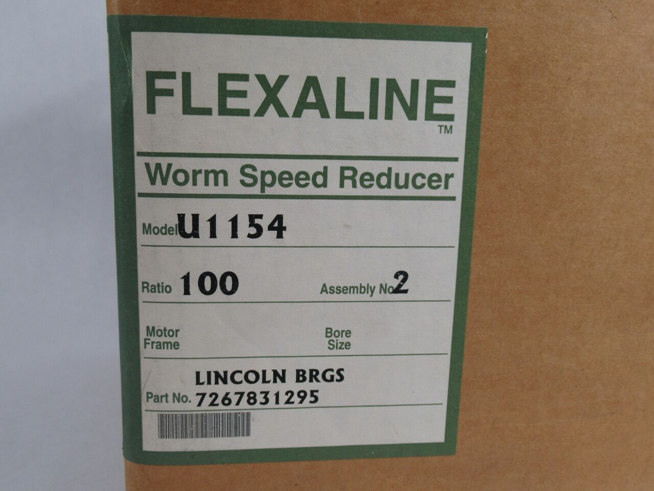 Grove Gear U1154-2 Flexaline Reducer .088 HP 100 Ratio 1750 RPM NEW