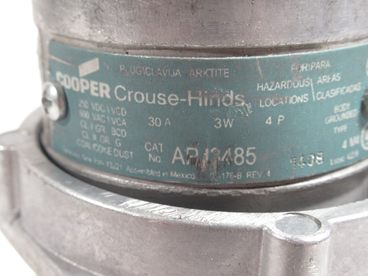 Crouse-Hinds APJ3485 Arktite Plug 30A 3W 4P 600VAC/250VDC USED