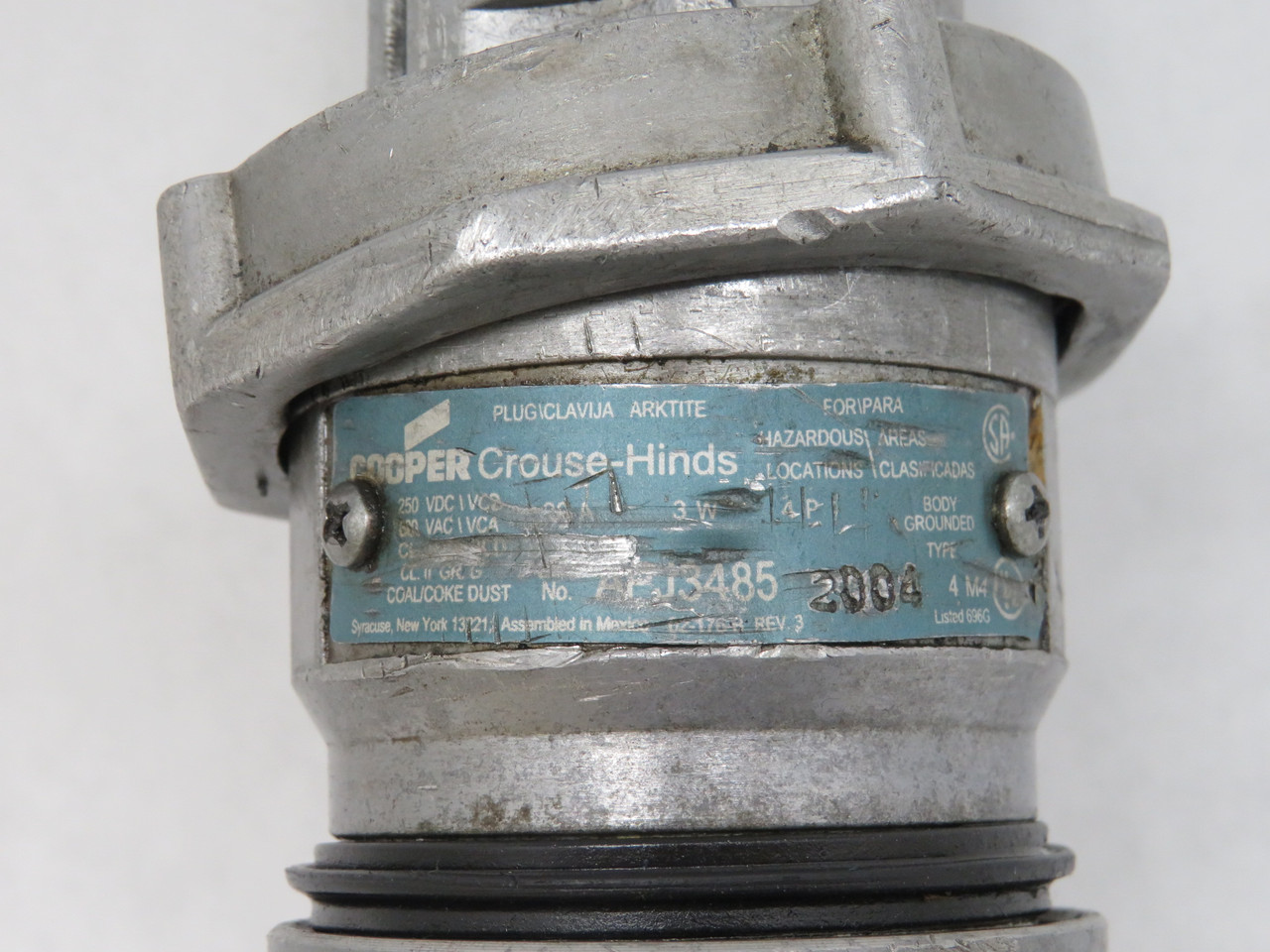Cooper Crouse-Hinds APJ3485 Arktite Plug 30A 3W 4P 600VAC/250VDC COS DMG USED