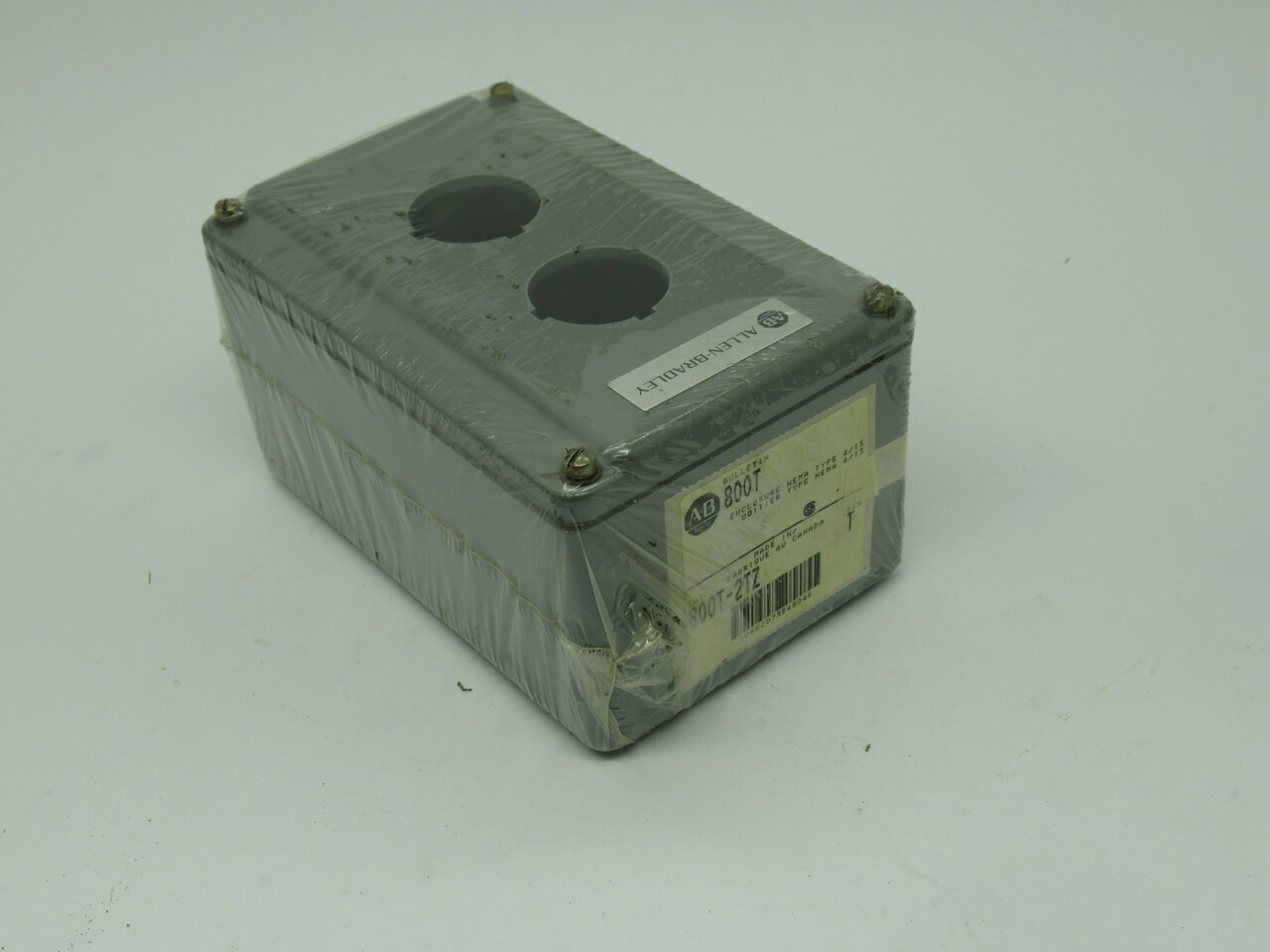 Allen-Bradley 800T-2TZ Surface Mount Push Button Enclosure 2 Port 4.5x3x3" NWB