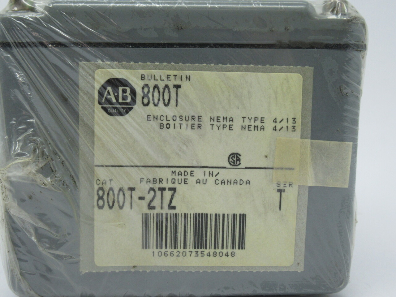 Allen-Bradley 800T-2TZ Surface Mount Push Button Enclosure 2 Port 4.5x3x3" NWB