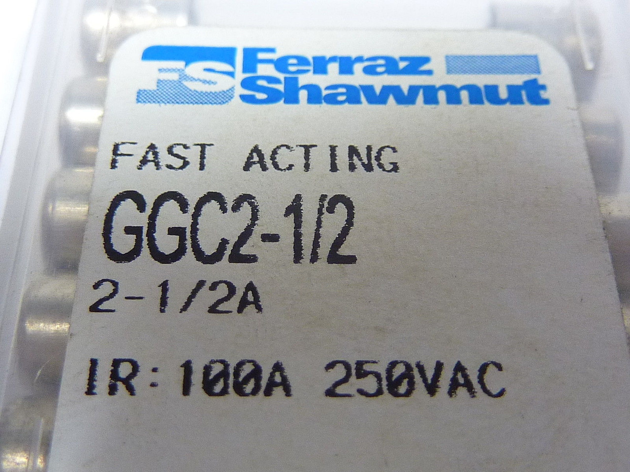 Ferraz Shawmut GGC2-1/2 Fast Acting Fuse 2-1/2A 250V 5-Pack ! NEW !