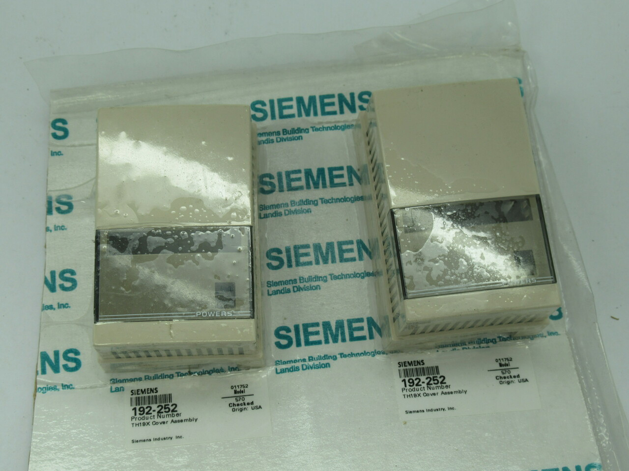 Siemens 192-252 Thermostat Cover TH19X 8.5x5.5x4cm *Lot of 2* NEW