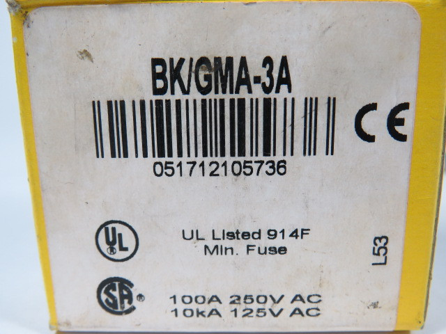 Bussmann BK/GMA-3 Fast-Blow Fuse 100A 250V Lot of 96 USED