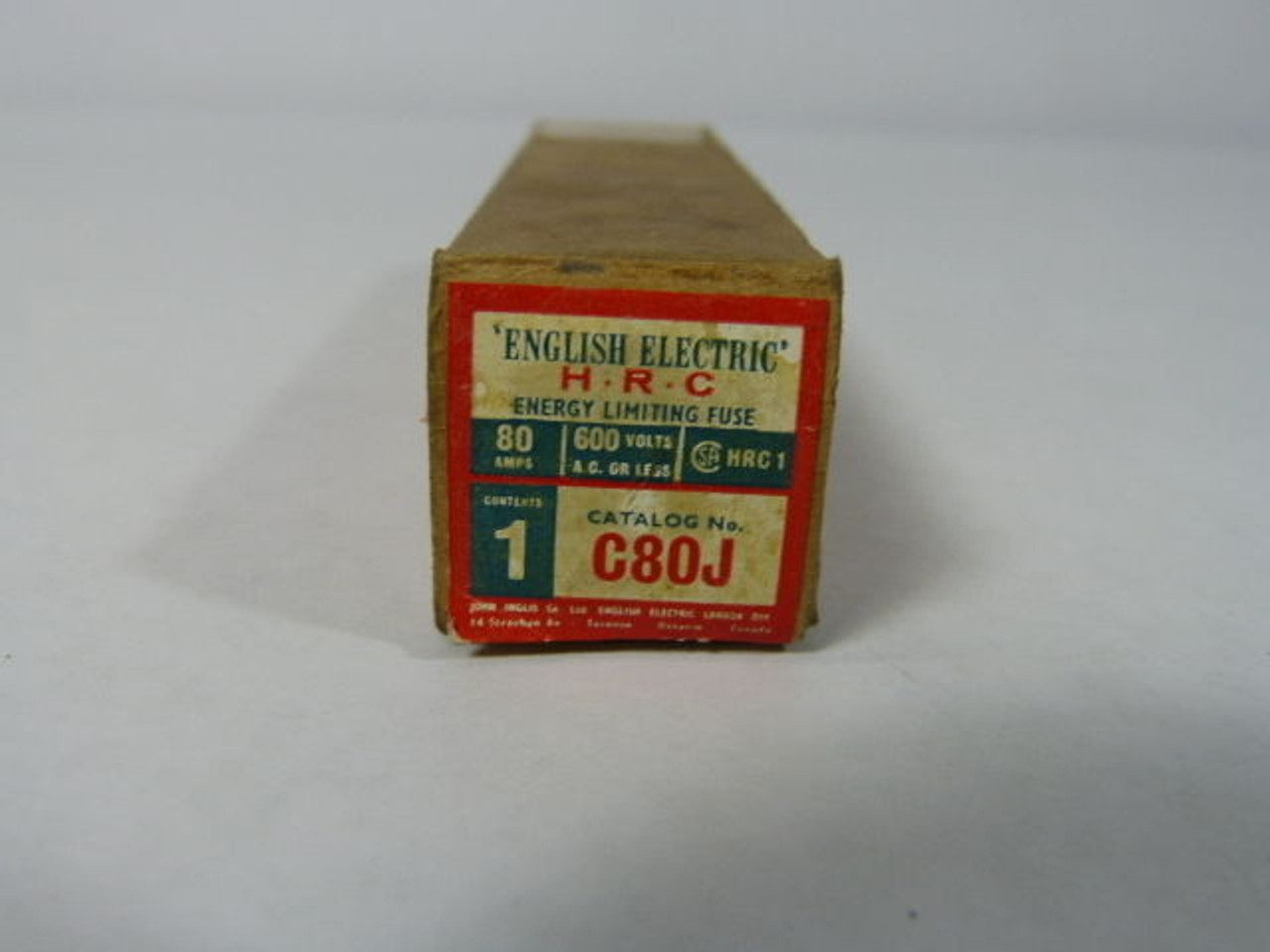 English Electric C80J Energy Limiting Fuse 80A 600V ! NEW !