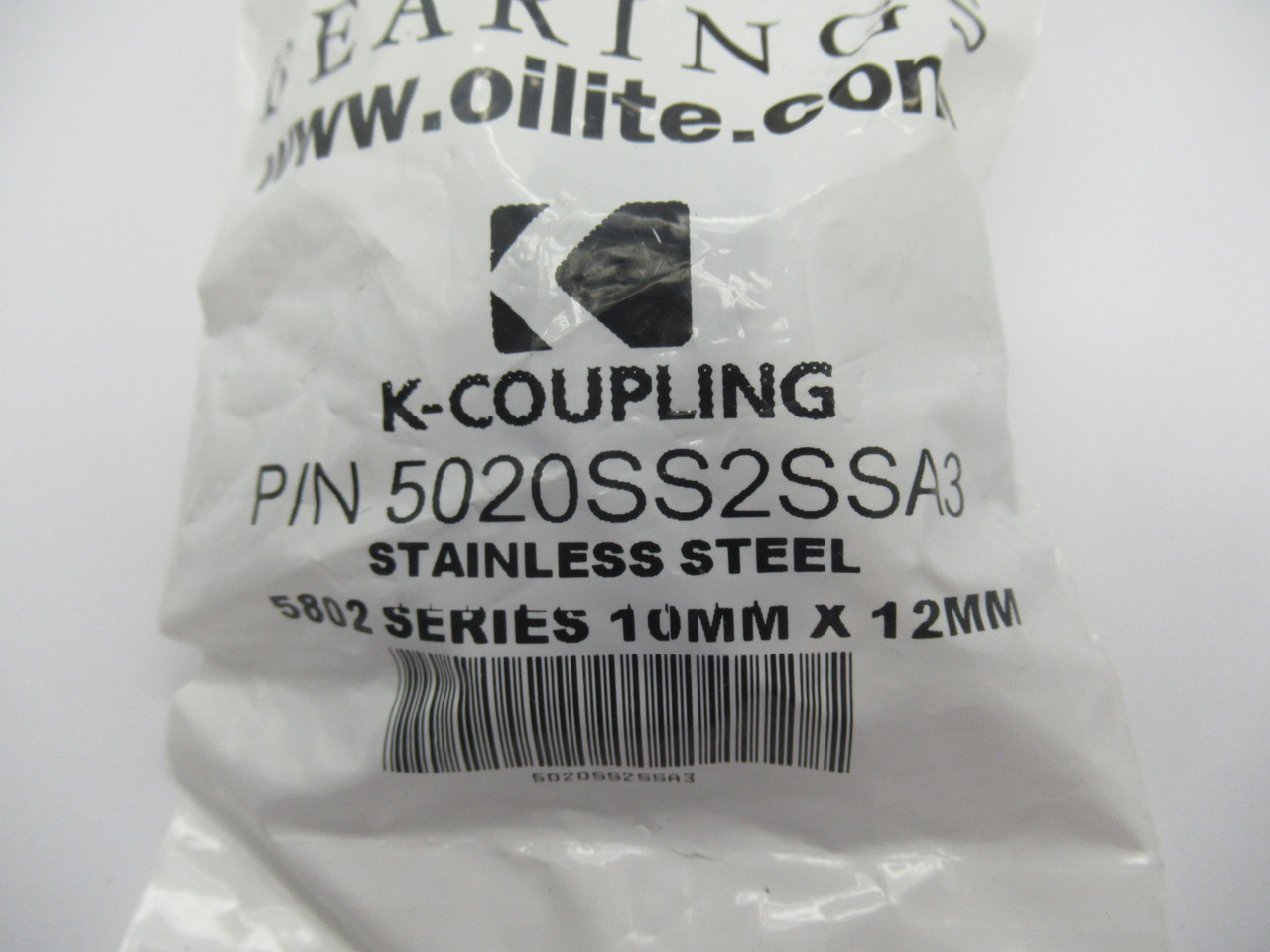 Oilite 5020SS2SSA3 K- Coupling Stainless Steel 10mm x12mm NWB